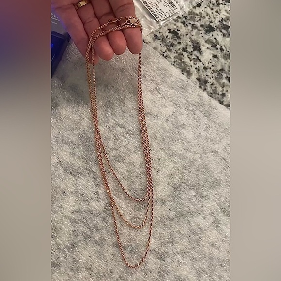 New 18k Italian Rose Gold Chain 16" - Picture 3 of 5
